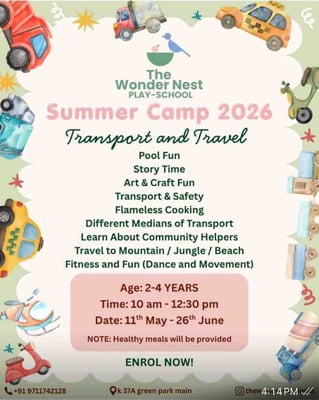 The Wonder Nest Play School-Summer Camp for Kids 2026