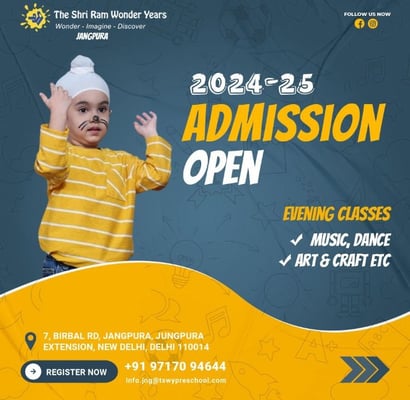  The Shri Ram Wonder Years-Evening Classes Admission Open 2024-2025