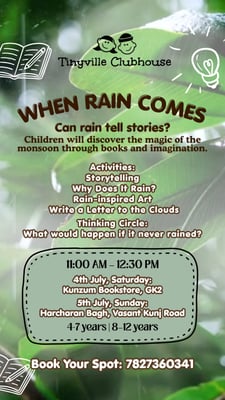 Tinyville Clubhouse-A Magical Monsoon Storytelling Workshop for Kids