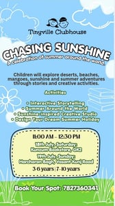 Tinyville Clubhouse-Chasing Sunshine Summer Storytelling and Creative Workshop