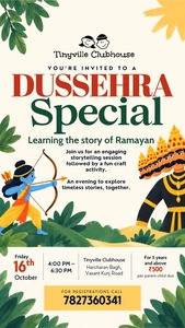 Tinyville Clubhouse-Dussehra Special Ramayana Storytelling And Craft