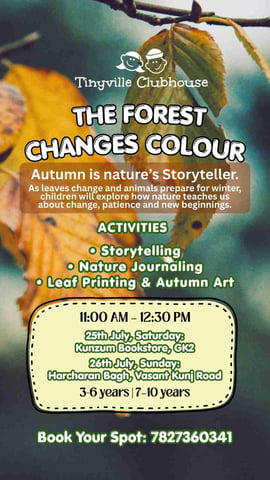Tinyville Clubhouse-The Forest Changes Colour Autumn Nature Workshop