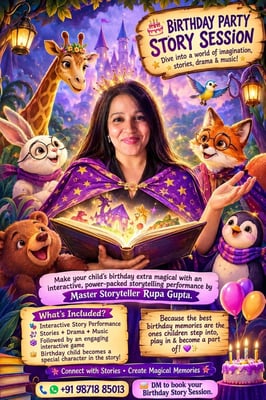Triptotales Storytelling Centre-Magical Birthday Story Session for Kids
