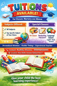 Tution Classes By Radhika Khanna-Tuition Classes for Kids