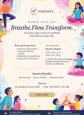 Vedanya International School-Online Yoga Session for International Yoga Day