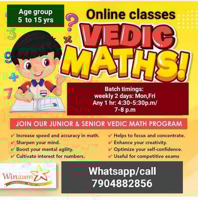 WINAUM MAPLE MATHS  -  JUNIOR & SENIOR VEDIC MATH PROGRAM
