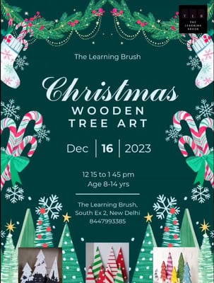 The Learning Brush-Christmas WOODEN TREE ART