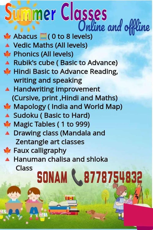 Summer Classes By Sonam Gupta
