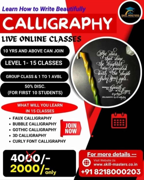 SKILL MASTERS:CALLIGRAPHY LIVE ONLINE CLASSES
