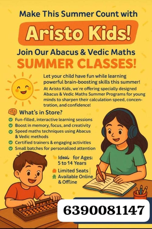 Aristo Kids:Abacus & Vedic Maths SUMMER CLASSES