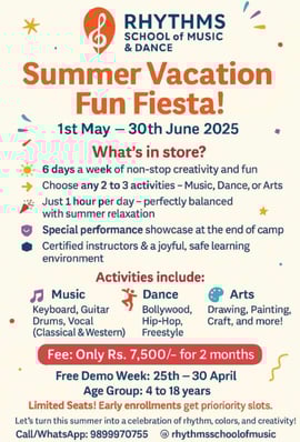 RHYTHMS SCHOOL of MUSIC & DANCE :Summer Vacation Fun Fiesta