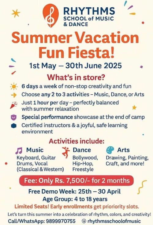 RHYTHMS SCHOOL of MUSIC & DANCE :Summer Vacation Fun Fiesta