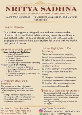 Symphony Academy of Performing Arts: Nritya Sadhna Kathak Program