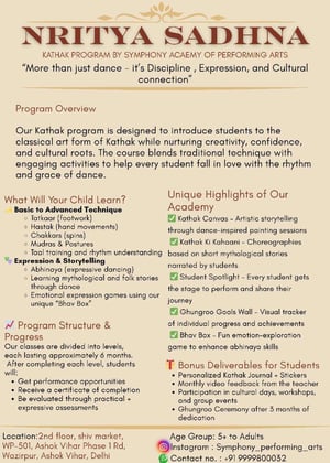 Symphony Academy of Performing Arts: Nritya Sadhna Kathak Program