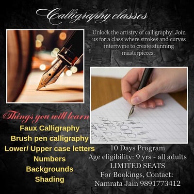 Asquare education: Calligraphy Classes by Namrata Jain