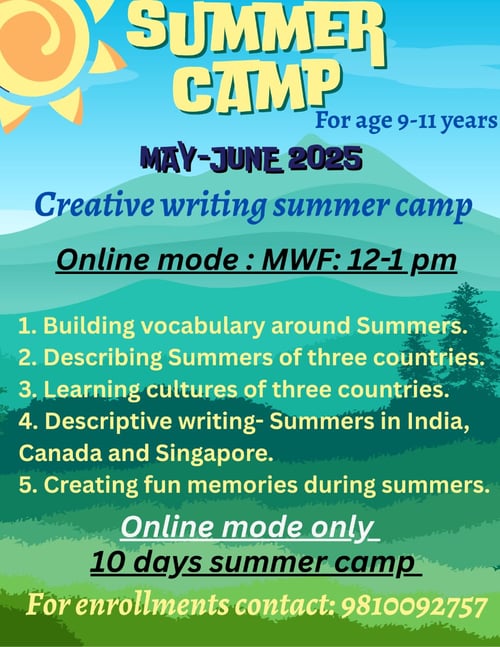 English With Pooja Sinha- Creative writing (Summer Camp)