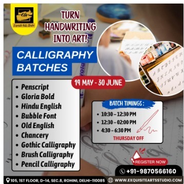 Exquisite Art n Craft classes Calligraphy Camp 2025