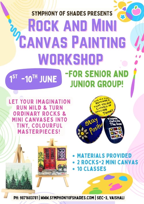 SYMPHONY OF SHADES: Rock & Mini Canvas Painting Workshop