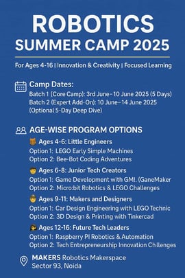 The makers robotics: ROBOTICS SUMMER CAMP 2025