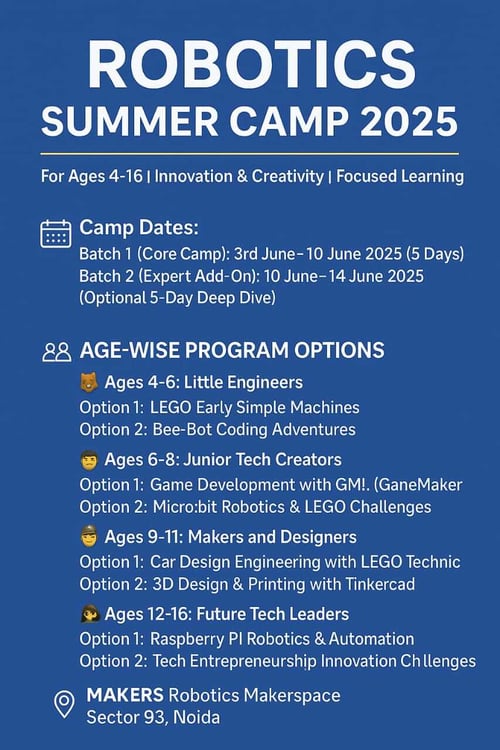 The makers robotics: ROBOTICS SUMMER CAMP 2025