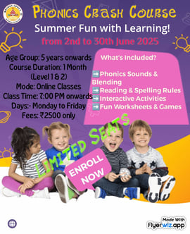Brightsouls Preschool: summer phonic crash course