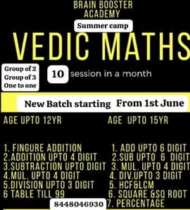 Brain Booster Academy  - Vedic Maths Mastery( Summer Camp 2025)