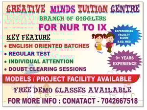 Creative Minds Tuition Centre: Tuition Classes Nursery to IX