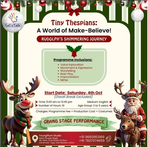 Lets Talk -Tiny Thespians Rudolph’s Shimmering Journey