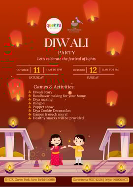 The Wonder Nest Play School: Diwali Party & Workshop