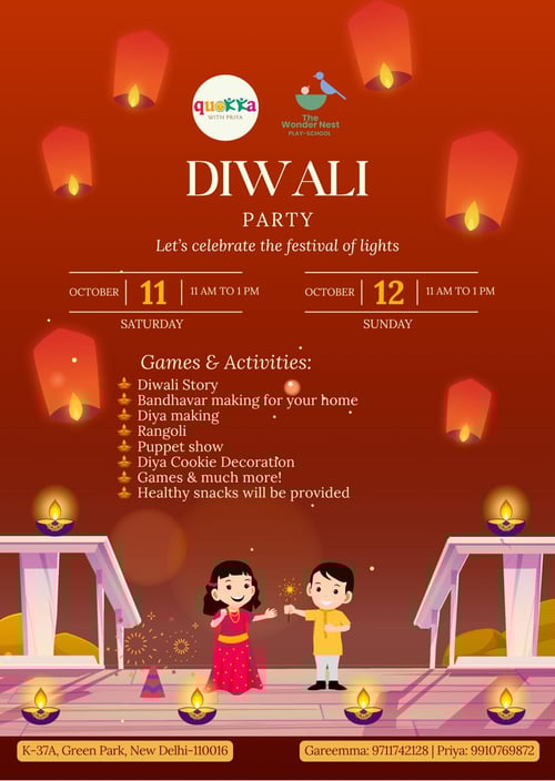 The Wonder Nest Play School: Diwali Party & Workshop
