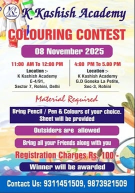 K KASHISH ACADEMY-Colouring Contest (sec 3)