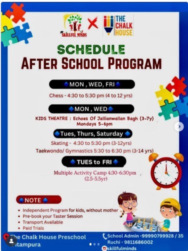 Skillful minds-Schedule After school program