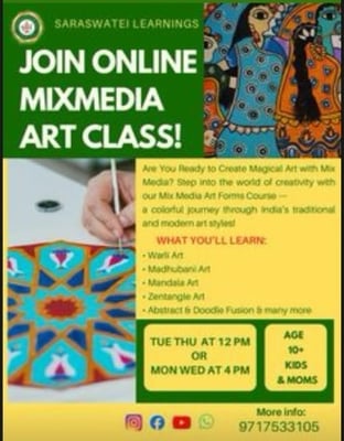 Saraswatei Learnings-Online Mixed Media Art Class
