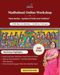 Catterfly Art and Culture-Madhubani Online Workshop Ram Darbar