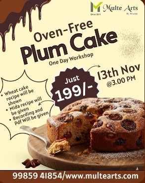 MulteArts-Oven-Free Plum Cake Workshop