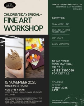 Dhwani Sangeet Mahavidyalaya-Children's Day Fine Art Workshop