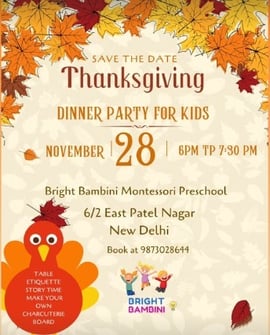 The Bright Bambini-Thanksgiving Dinner Party for Kids