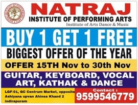 Natraj institute of performing Arts-Buy 1 Get 1 Free Course Offer