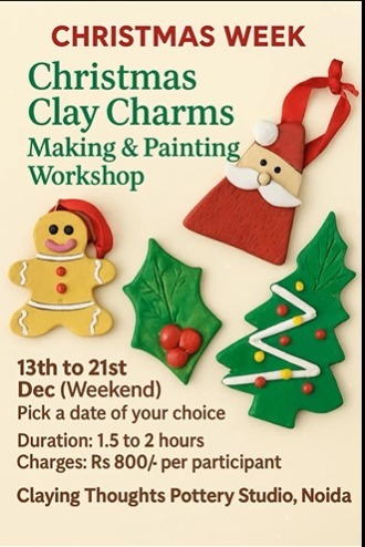 Claying Thoughts Pottery Studio-Christmas Clay Making & Painting Workshop