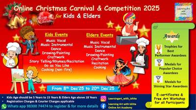 Learning Art with Ishita Online Art Academy-Online Christmas Carnival and Competition 2025