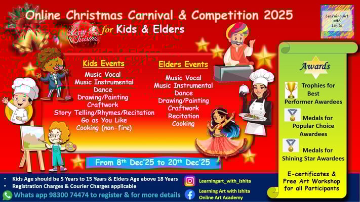 Learning Art with Ishita Online Art Academy-Online Christmas Carnival and Competition 2025