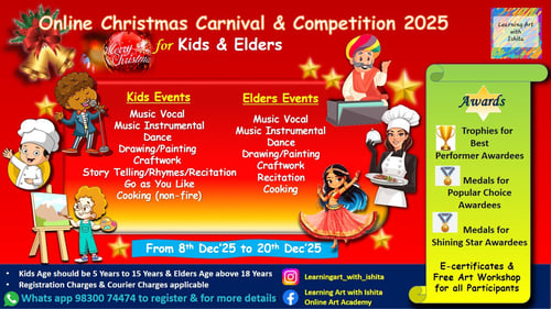 Learning Art with Ishita Online Art Academy-Online Christmas Carnival and Competition 2025