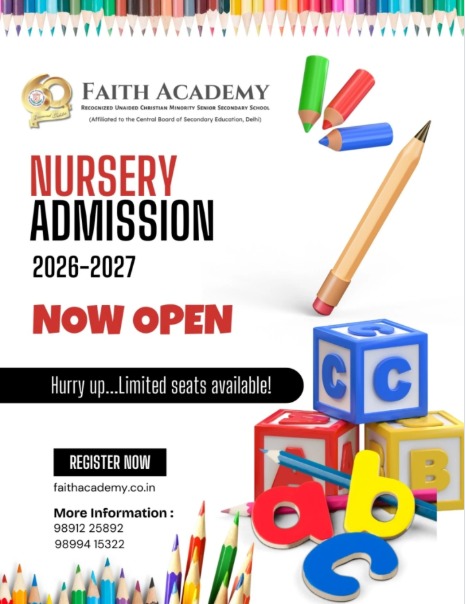 Faith Academy-Nursery Admissions 2026-2027