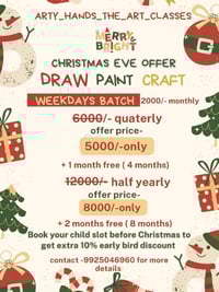 Arty hands the art classes-Christmas Eve Offer