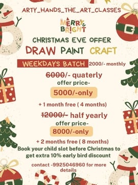Arty hands the art classes-Christmas Eve Offer