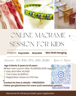 Suji’s Artroom-Online Macrame Session for Kids