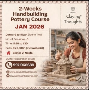 Claying Thoughts Pottery Studio-2 Weeks Handbuilding Pottery Course