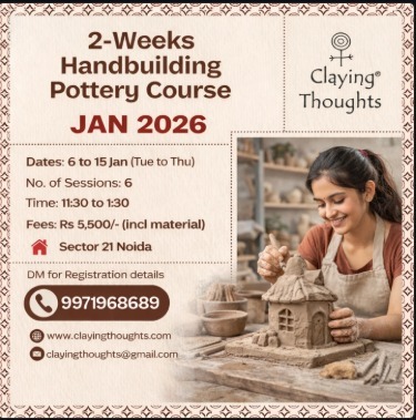 Claying Thoughts Pottery Studio-2 Weeks Handbuilding Pottery Course
