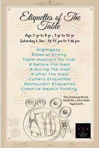 The Learning Brush-Etiquettes of the Table Workshop