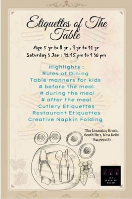 The Learning Brush-Etiquettes of the Table Workshop
